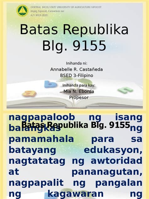 batas republika blg 9155|Ra 9155 .